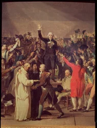Der Ballhausschwur, 20. Juni 1789, Detail der Gruppe um Bailly, 1791
